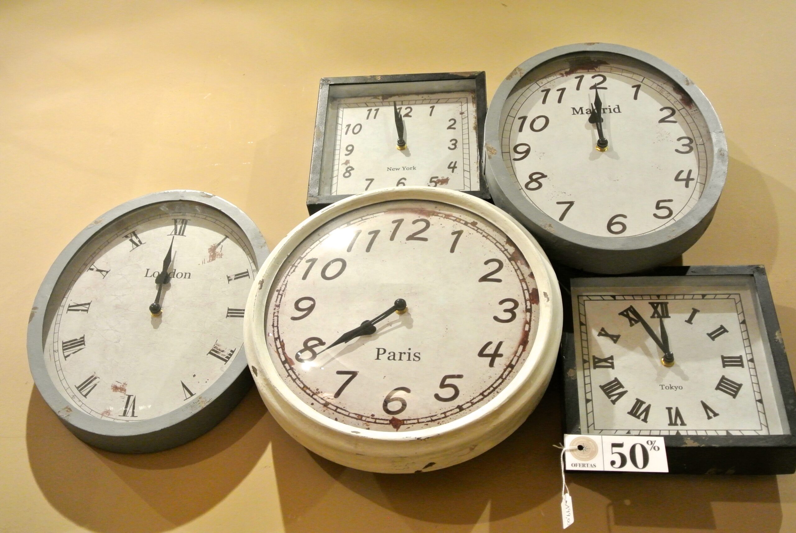 A collection of old clocks